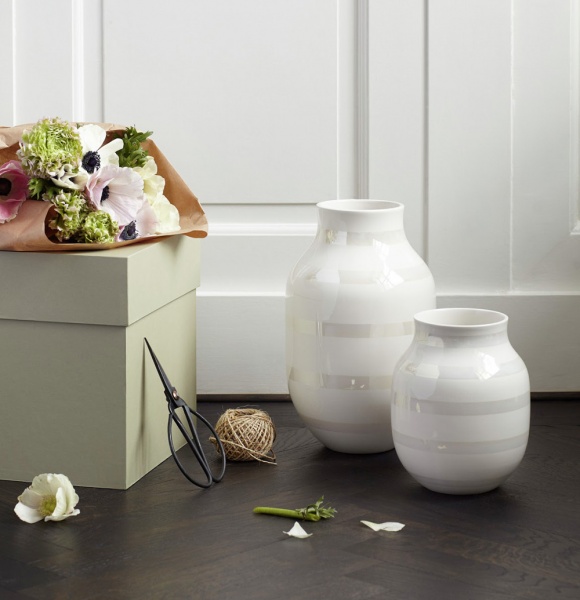 Kähler perlemor vase i medium og stor